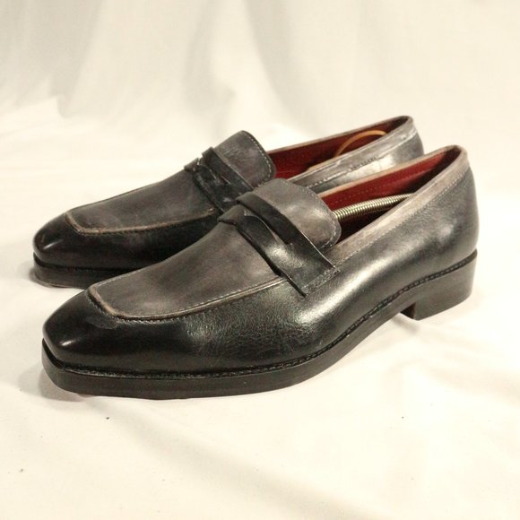 LETHATO Handcrafted Brushed Leather Mens Loafers Sz 11.5 US Men - Picture 2 of 12